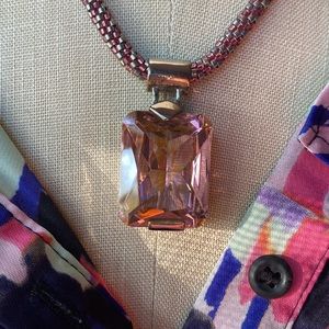 Pink seed bead necklace